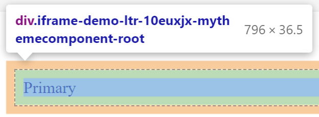 Developer tools showing the rendered component